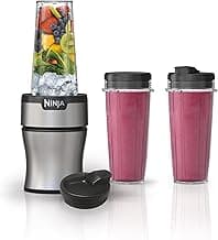 Ninja Nutri-Plus Personal Blender | Compact Push to Blend | Make Frozen Drinks, Smoothies, Sauces & More | With (3) 20 oz. To-Go Cups, (2)...