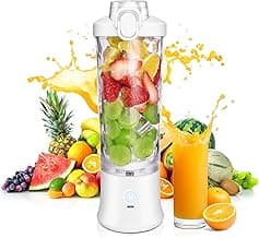 Portable Blender, 20oz Powerful Personal Blender Shakes and Smoothies USB Rechargeable - Efficient Safe On The Go Blenders Fruit Juicer Cup...