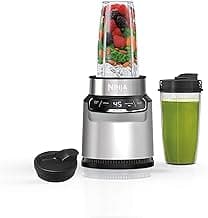 Ninja Nutri-Blender Pro with Auto-iQ | For Smoothies, Shakes, Frozen Drinks, Salsa, Dips | (2) 24-oz. To-Go Cups & Spout Lids | 1100-Peak-W...